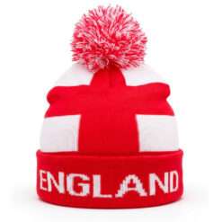 Toyland® England St George’s Cross Red & White Bobble Hat - Unisex Adult Beanie - Football, Sports, World Cup, Euros & St George's Day Accessory - One Size Fits Most