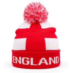 Toyland® England St George’s Cross Red & White Bobble Hat - Unisex Child Size Beanie - Football, Sports, World Cup, Euros & St George's Day Accessory - One Size Fits Most Children