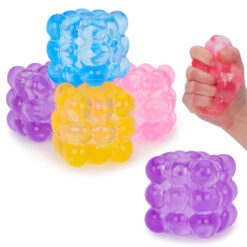 Toyland® 5cm (2“) Squishy Bubble Cube Squeeze Toy - 4 Assorted Colours - 1 Chosen At Random - Squeezy Stress Ball & Sensory Fidget Toy for Kids & Adults - Ages 3+