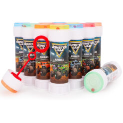 Toyland® Pack of 12 Monster Jam Bubbles With Wands, 60ml Solution & Novelty Maze Lid - Pocket Money & Party Bag Toys
