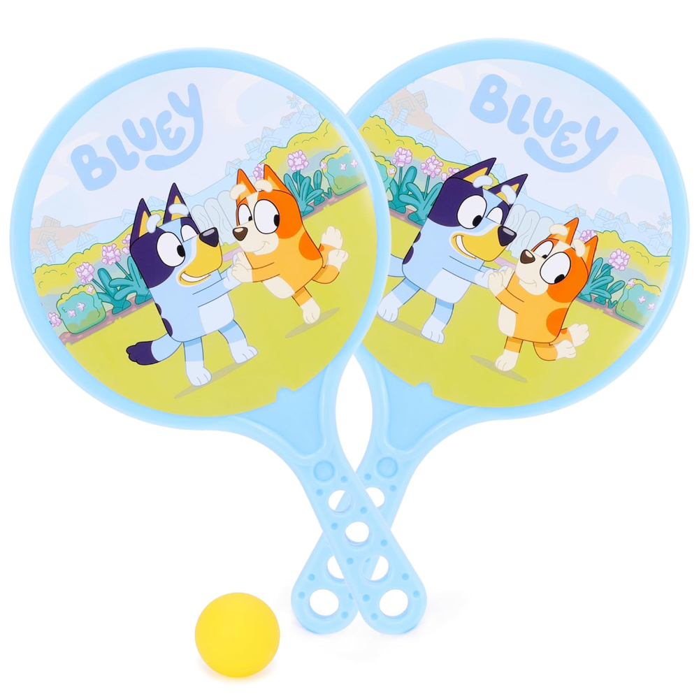 Toyland® 37cm (15”) Bluey Beach Bat & Ball Set - Includes 2 Bats & 1 Soft Ball - Outdoor Toys & Games - Fun Travel Accessories