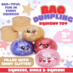 Alternative view of Toyland® Mystery Glitter Squishy Bao Dumpling Sensory Fidget Toy with Plastic Steamer Box - Squeeze Toys for Kids - Ages 3+