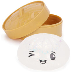 Toyland® Iridescent Glitter Squishy Bao Dumpling Sensory Fidget Toy with Plastic Steamer Box - Squeeze Toys for Kids - Ages 3+