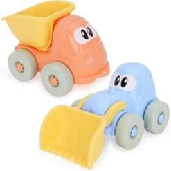 Toyland® Pack of 2-21cm (8“) Front Loader & Dump Truck Toy Vehicle Set - Toddler Construction Toys - Beach & Sandpit Accessories - 18+ Months