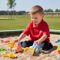 Alternative view of Toyland® Pack of 2-21cm (8“) Front Loader & Dump Truck Toy Vehicle Set - Toddler Construction Toys - Beach & Sandpit Accessories - 18+ Months