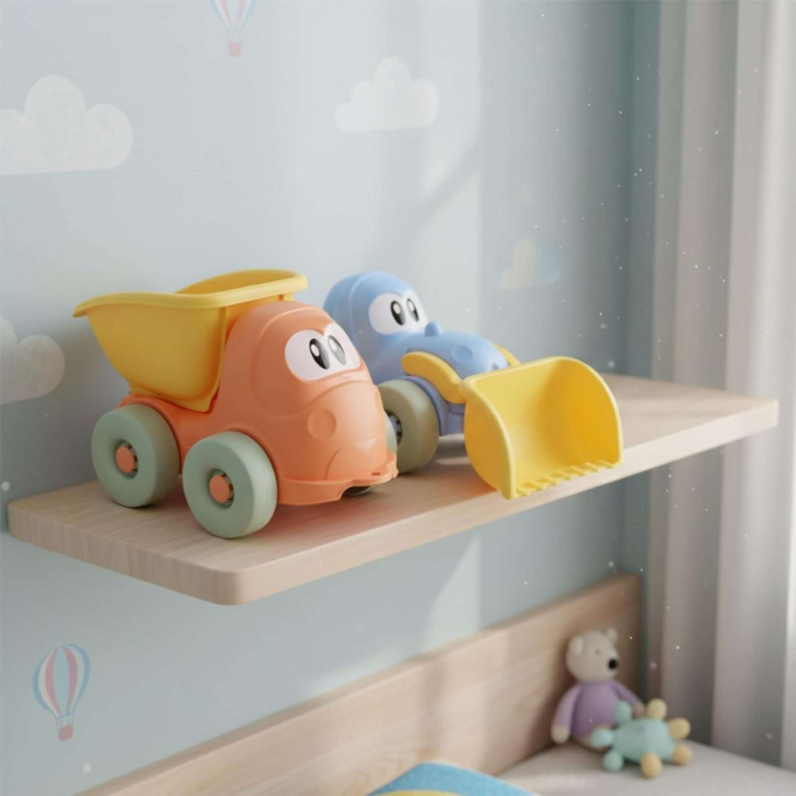 Toyland® Pack of 2-21cm (8“) Front Loader & Dump Truck Toy Vehicle Set - Toddler Construction Toys - Beach & Sandpit Accessories - 18+ Months - Image 6