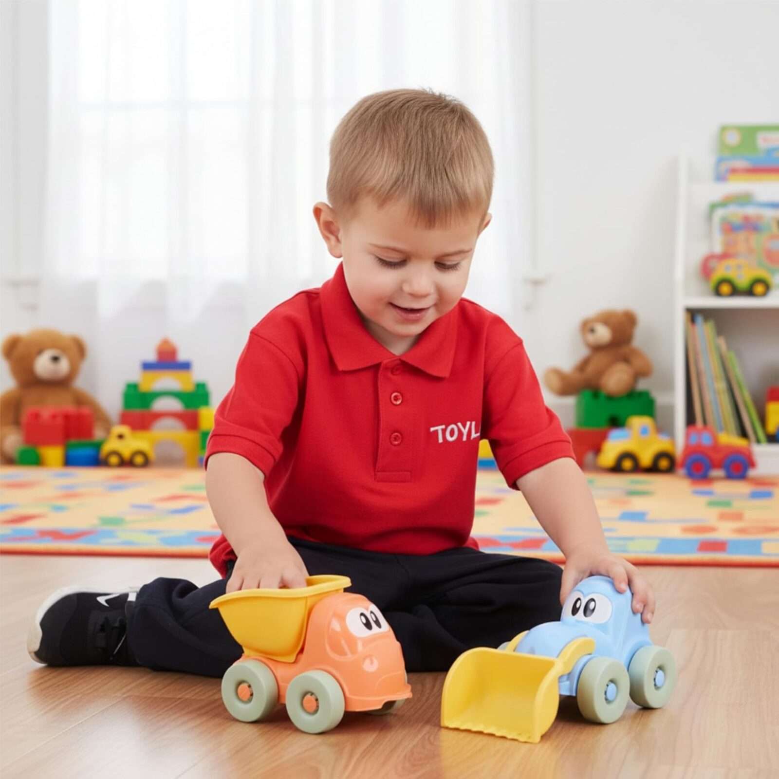Toyland® Pack of 2-21cm (8“) Front Loader & Dump Truck Toy Vehicle Set - Toddler Construction Toys - Beach & Sandpit Accessories - 18+ Months - Image 5