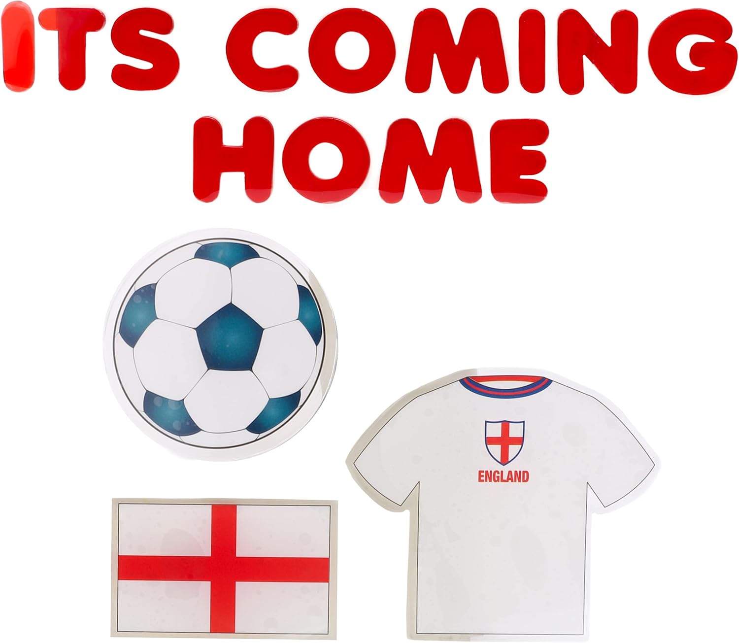 Toyland® England Themed Gel Window Stickers - It's Coming Home - World Cup and Euros - English Party Decorations