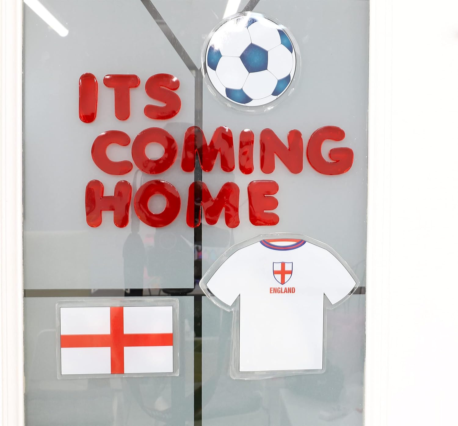 Toyland® England Themed Gel Window Stickers - It's Coming Home - World Cup and Euros - English Party Decorations - Image 2