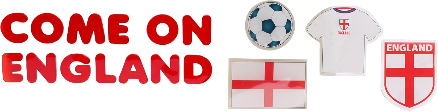 Toyland® England Themed Gel Window Stickers - Come On England - St George's, World Cup & Euros - English Party Decorations - Image 3