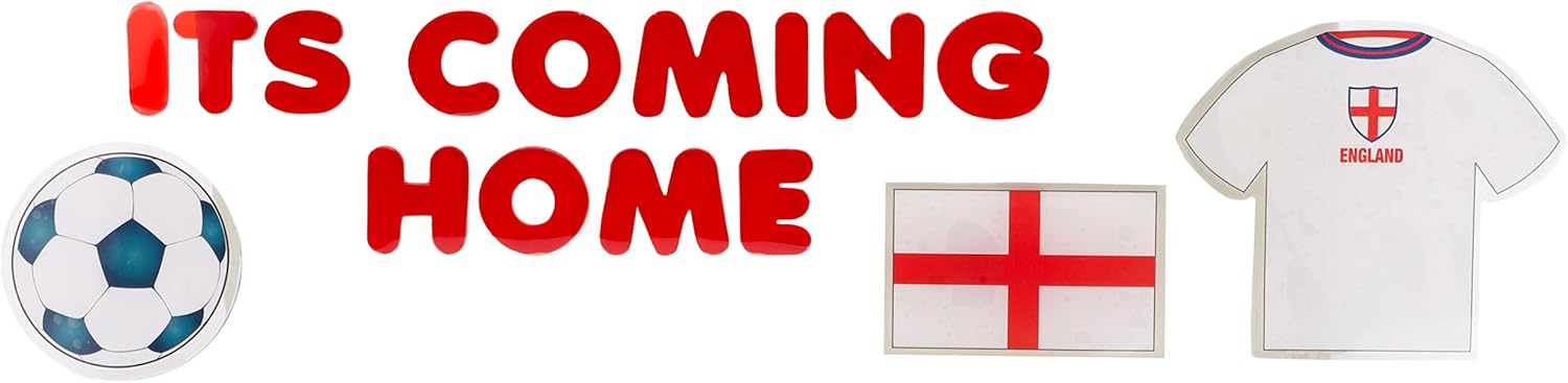 Toyland® England Themed Gel Window Stickers - It's Coming Home - World Cup and Euros - English Party Decorations - Image 3