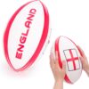 Toyland 30cm (12”) England Rugby Ball Size 5 - White & Red English Flag Design - Sports, St Georges, World Cup, Euros Celebrations - Indoor & Outdoor Play