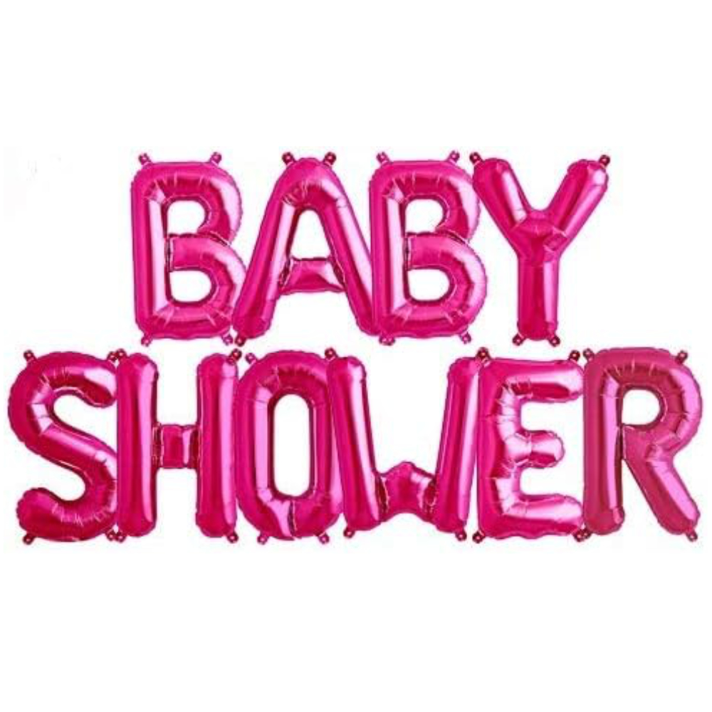 Toyland® Pink Baby Shower Foil Balloon Banner - 41cm (16") Letters - Air-Fill Message Decorations for Baby Showers & Celebrations - Party Supplies