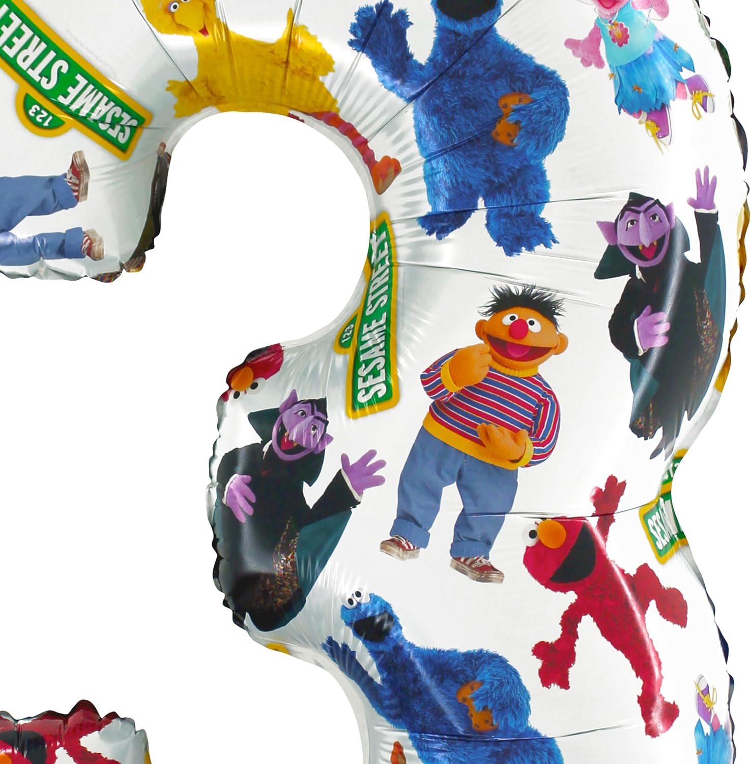 Toyland® 66cm (26”) Sesame Street™ Number Foil Balloon - Kids Party Balloons - Party Decoration, Air or Helium, Self Sealing - Image 2