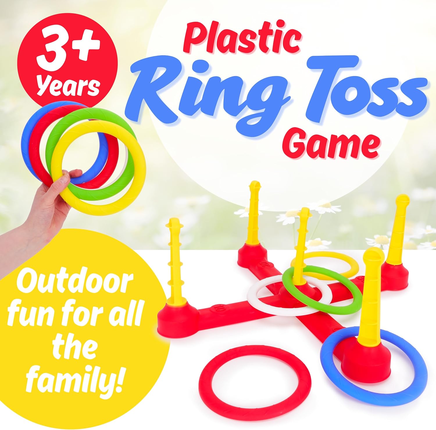 Toyland® 50cm (20") Ring Toss Game – Lightweight Outdoor Garden Toy - Image 2