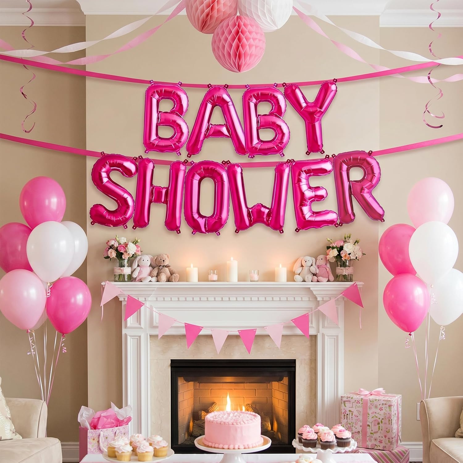 Toyland® Pink Baby Shower Foil Balloon Banner - 41cm (16") Letters - Air-Fill Message Decorations for Baby Showers & Celebrations - Party Supplies - Image 4