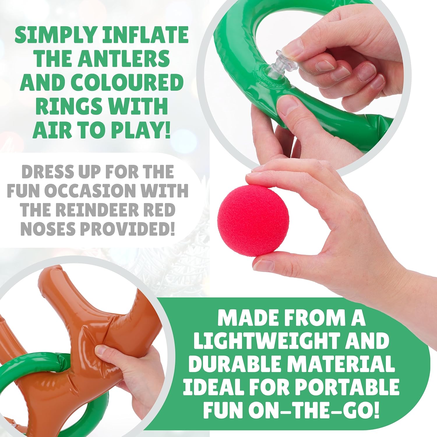 Toyland® Inflatable Reindeer Antler Hoop Ring Toss Game - Winners Medal Prizes - Kids & Adults Festive Family Fun & Games - Christmas Office Party Celebrations - Image 4