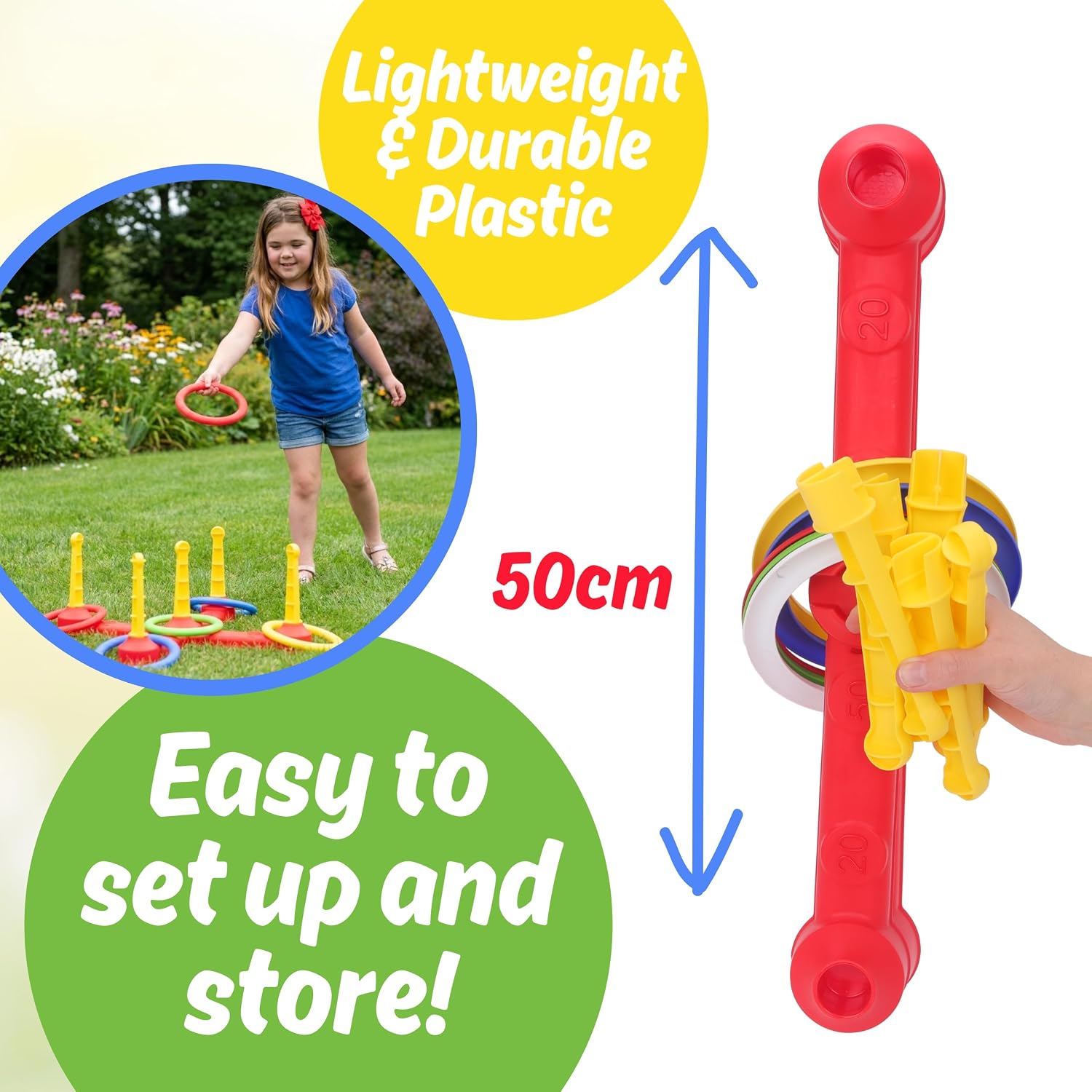 Toyland® 50cm (20") Ring Toss Game – Lightweight Outdoor Garden Toy - Image 6