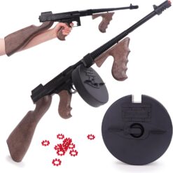 Toyland® 76cm (30”) Gangster Die-Cast Metal Tommy Toy Gun with Drum Magazine - 8 Shot Submachine Cap Gun With 96 Shots Included - Role Play & Fancy Dress Accessory - Ages 3+