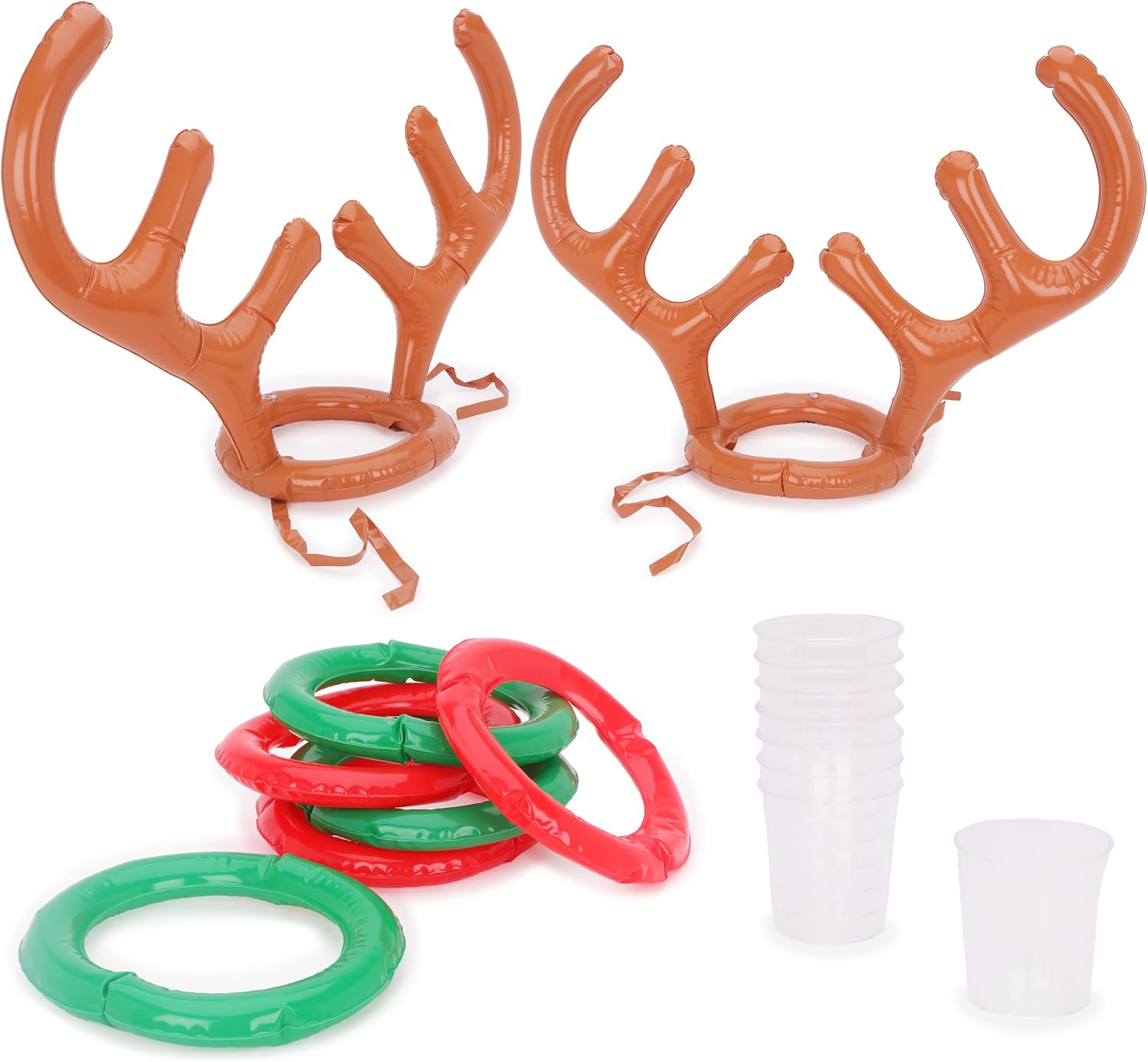 Toyland® Inflatable Reindeer Antlers Ring Toss Drinking Game – Includes Inflatable Antlers, Rings & Shot Glasses - 18+ Adults Only - Family & Friends Christmas Party Games - Image 8