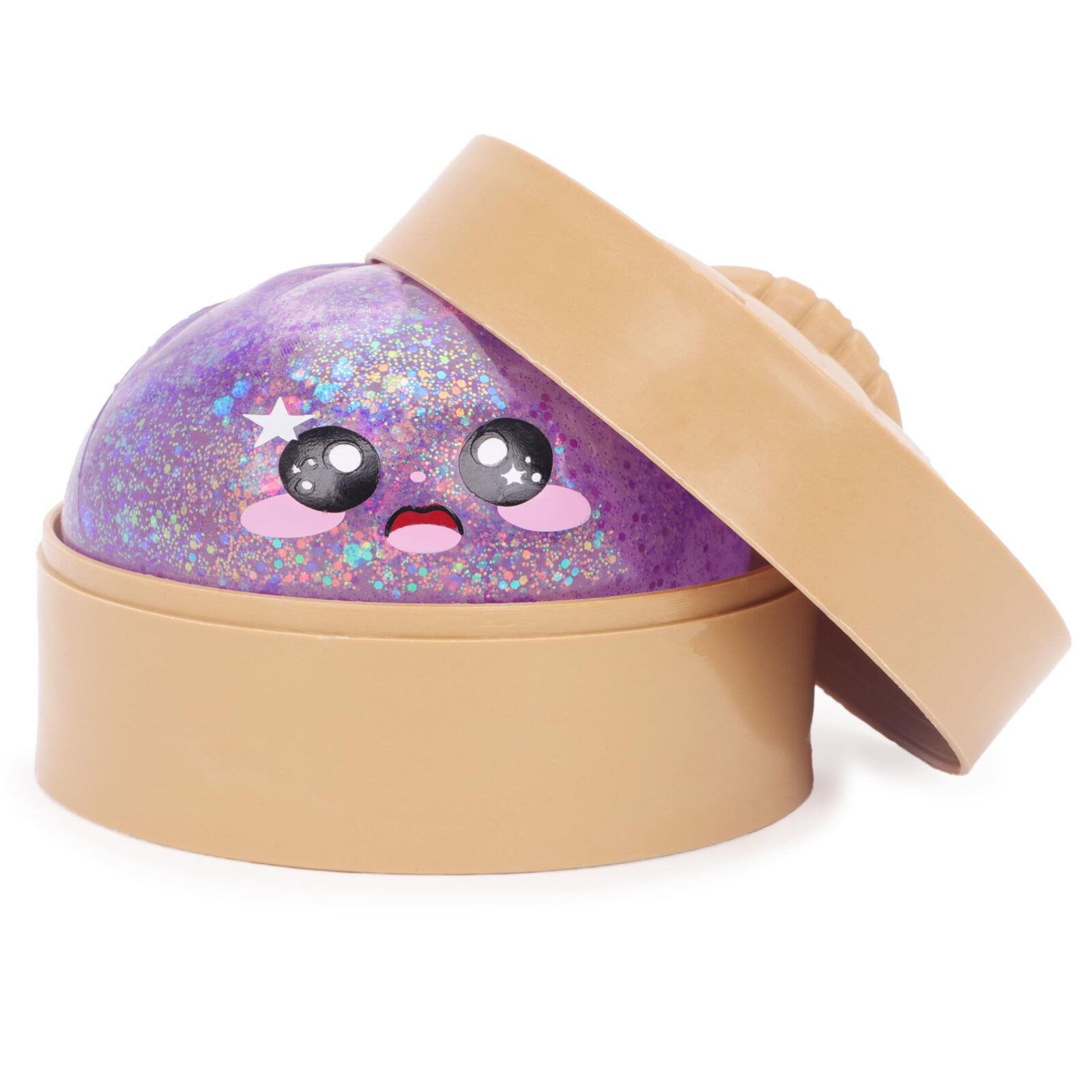 Toyland® Mystery Ice Glitter Squishy Bao Dumpling Sensory Fidget Toy with Plastic Steamer Box - Squeeze Toys for Kids - 1 Chosen At Random - Ages 3+ - Image 8