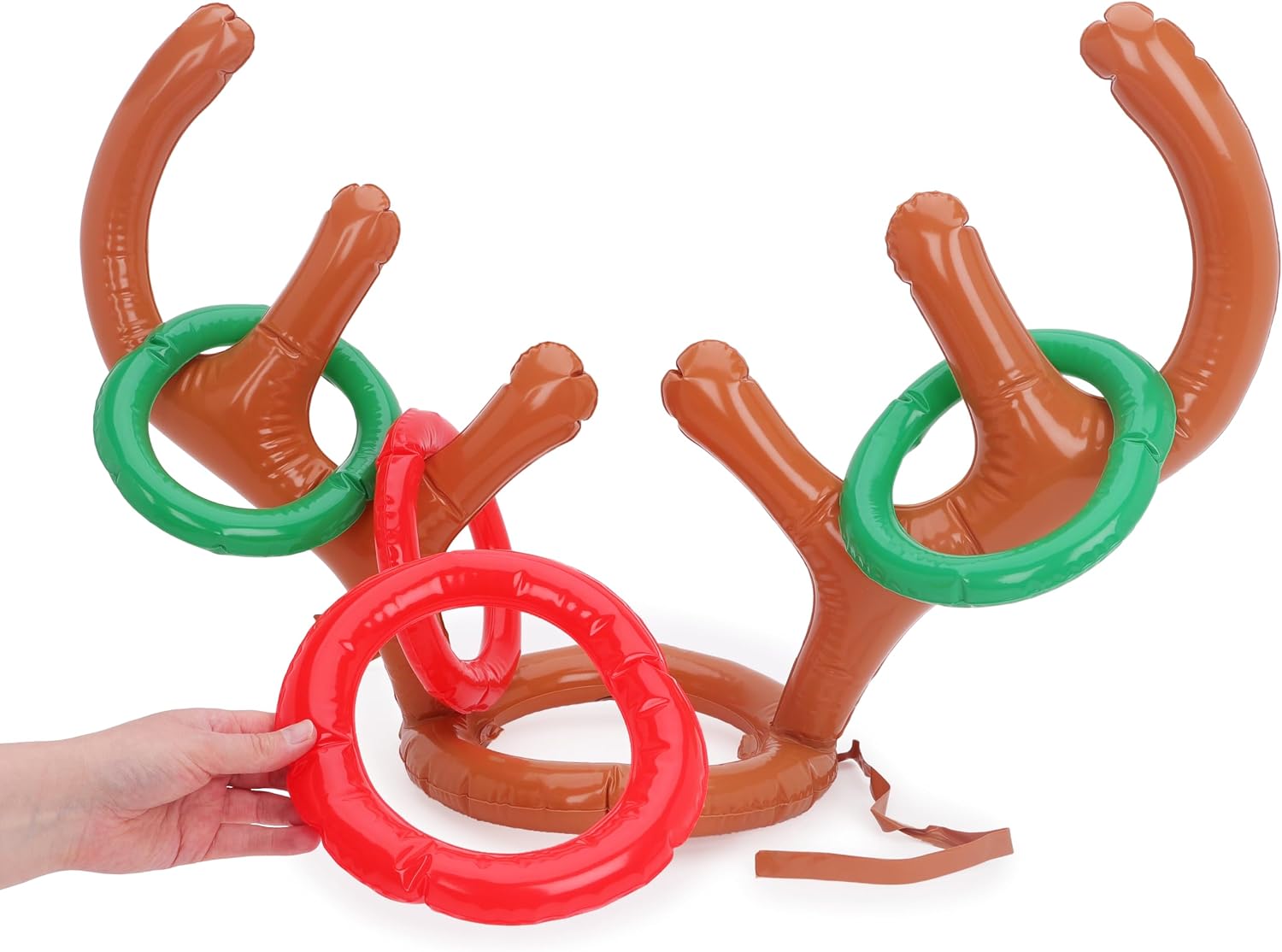 Toyland® Inflatable Reindeer Antlers Ring Toss Drinking Game – Includes Inflatable Antlers, Rings & Shot Glasses - 18+ Adults Only - Family & Friends Christmas Party Games - Image 9