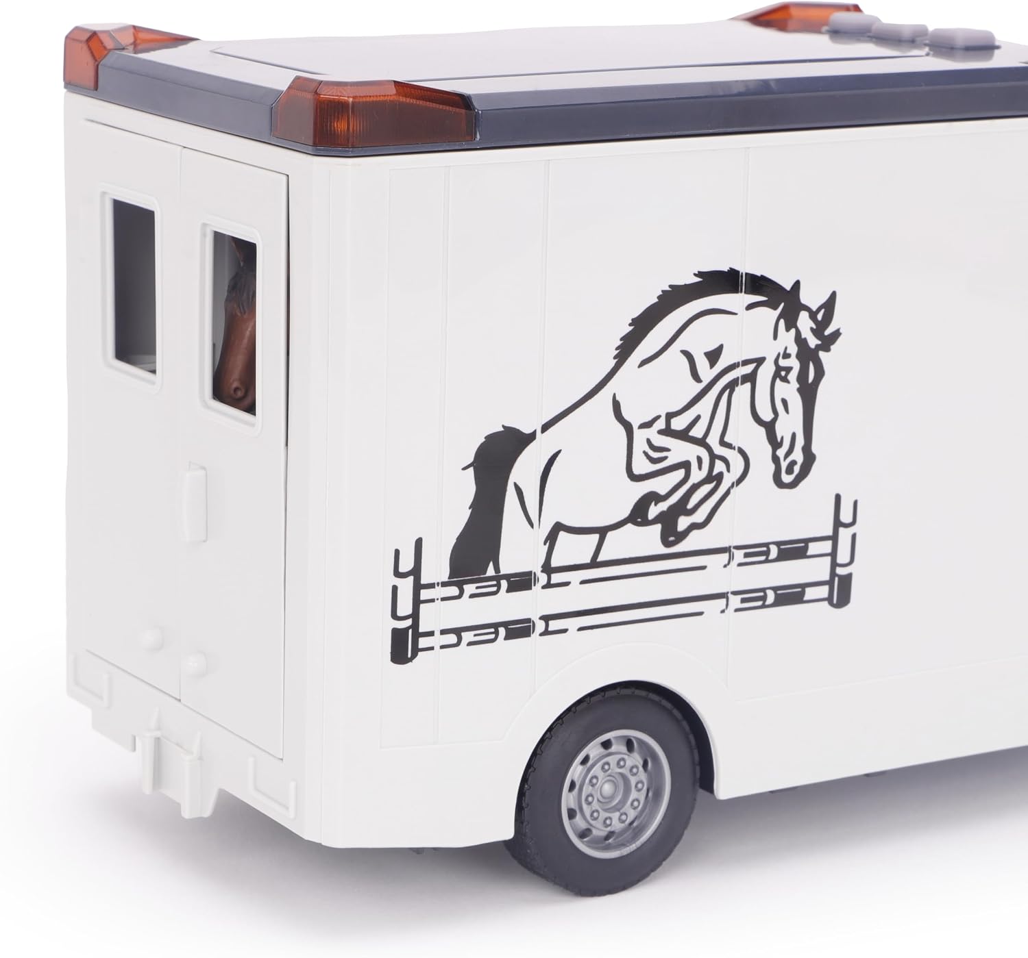 Toyland® 27cm (11”) Horse Transporter With 2 Horses, Lights & Sounds | Friction Powered, Moving Parts, Toy Truck - Realistic Play Figure Horses - Play Set & Accessories - Ages 3+ - Image 7