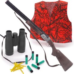 Toyland® 84cm (33”) 10 Piece Hunter Over & Under Shotgun And Accessories Set - Cap Gun With 100 Shots Included - Kids Imaginative Play Fancy Dress Costume - Smoke & Sound Effects