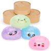 Toyland® Mystery Ice Glitter Squishy Bao Dumpling Sensory Fidget Toy with Plastic Steamer Box - Squeeze Toys for Kids - 1 Chosen At Random - Ages 3+