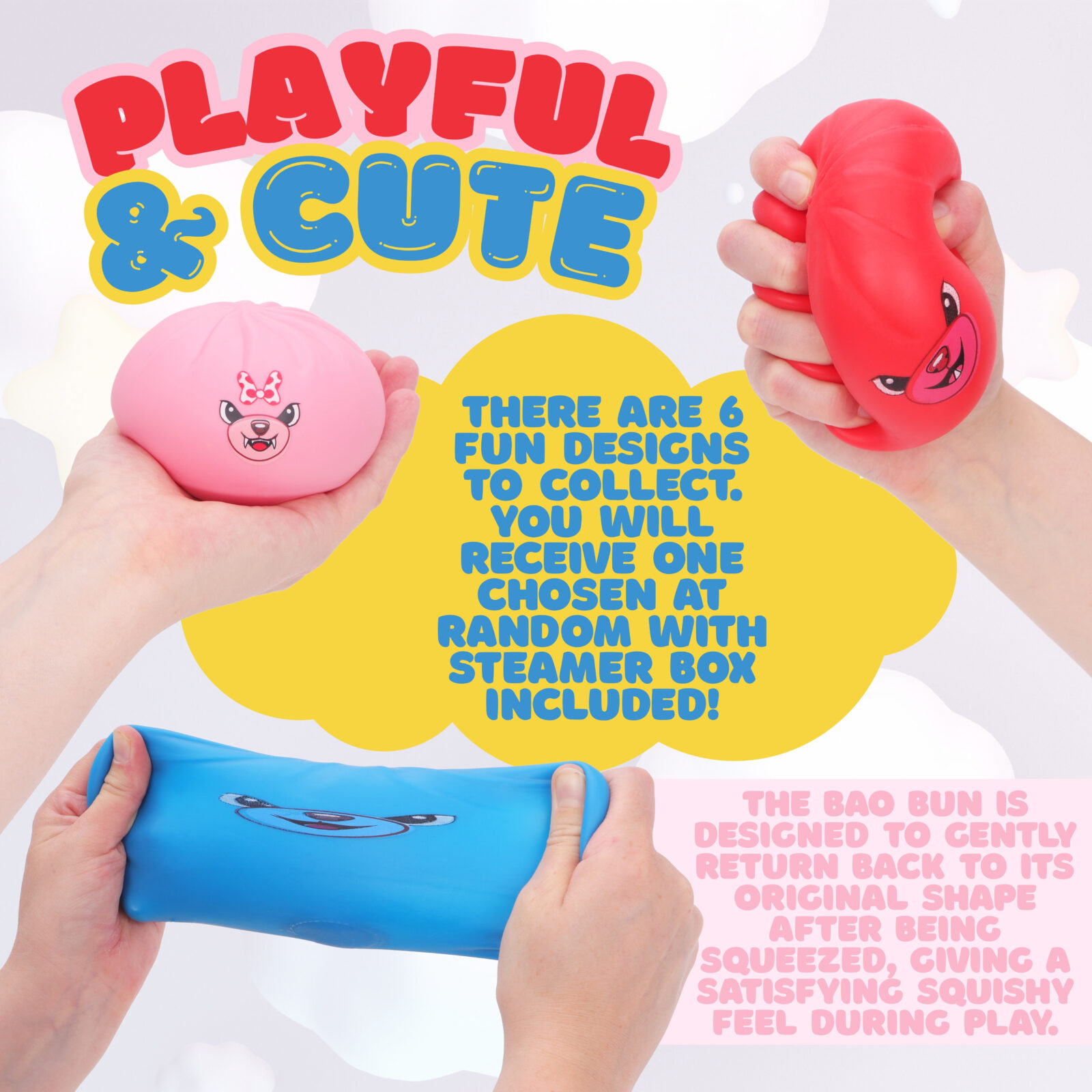 Toyland® Were Bear Squishy Bao Dumpling Sensory Fidget Toy - Squeeze Toys - Image 5