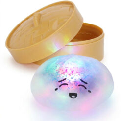 Toyland® Light Up Squishy Bao Dumpling Sensory Fidget Toy with Plastic Steamer Box - Squeeze Toys for Kids - Ages 3+