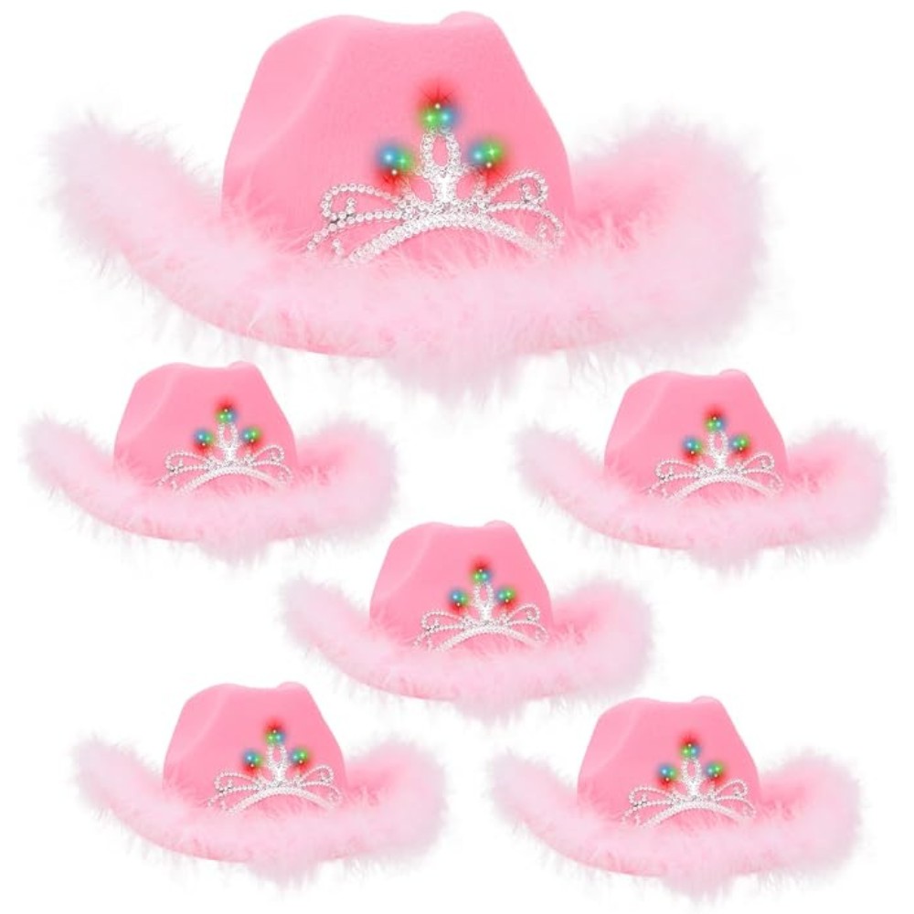 Toyland® Pack Of 6 - 38cm (15") Pink Cowboy Hats