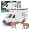 Toyland® 27cm (11”) Horse Transporter With 2 Horses, Lights & Sounds | Friction Powered, Moving Parts, Toy Truck - Realistic Play Figure Horses - Play Set & Accessories - Ages 3+
