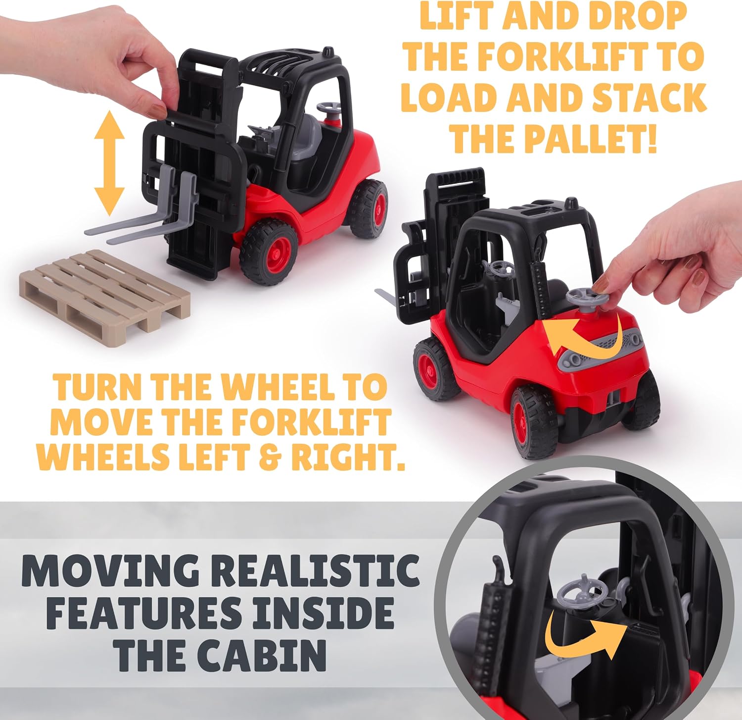 Toyland® 1:16 Scale Tipping Trailer With Mini Forklift Truck Playset - Image 9