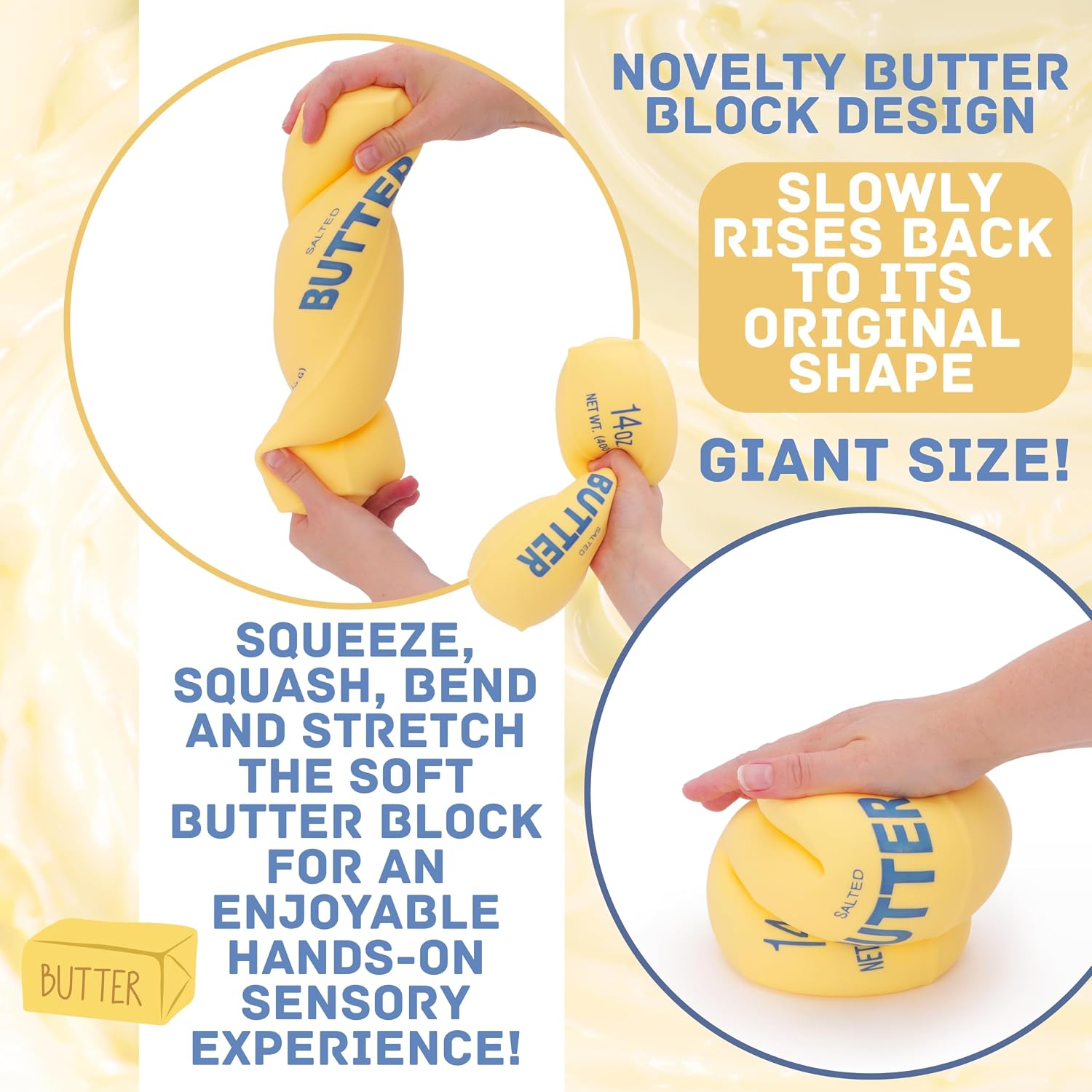 Toyland® 14oz (400g) GIANT Slow Rising Squishy Butter - Sensory Squeeze Toy | Large Squeezy Stress Relief Fidget Accessory - Ages 3+ - Image 8