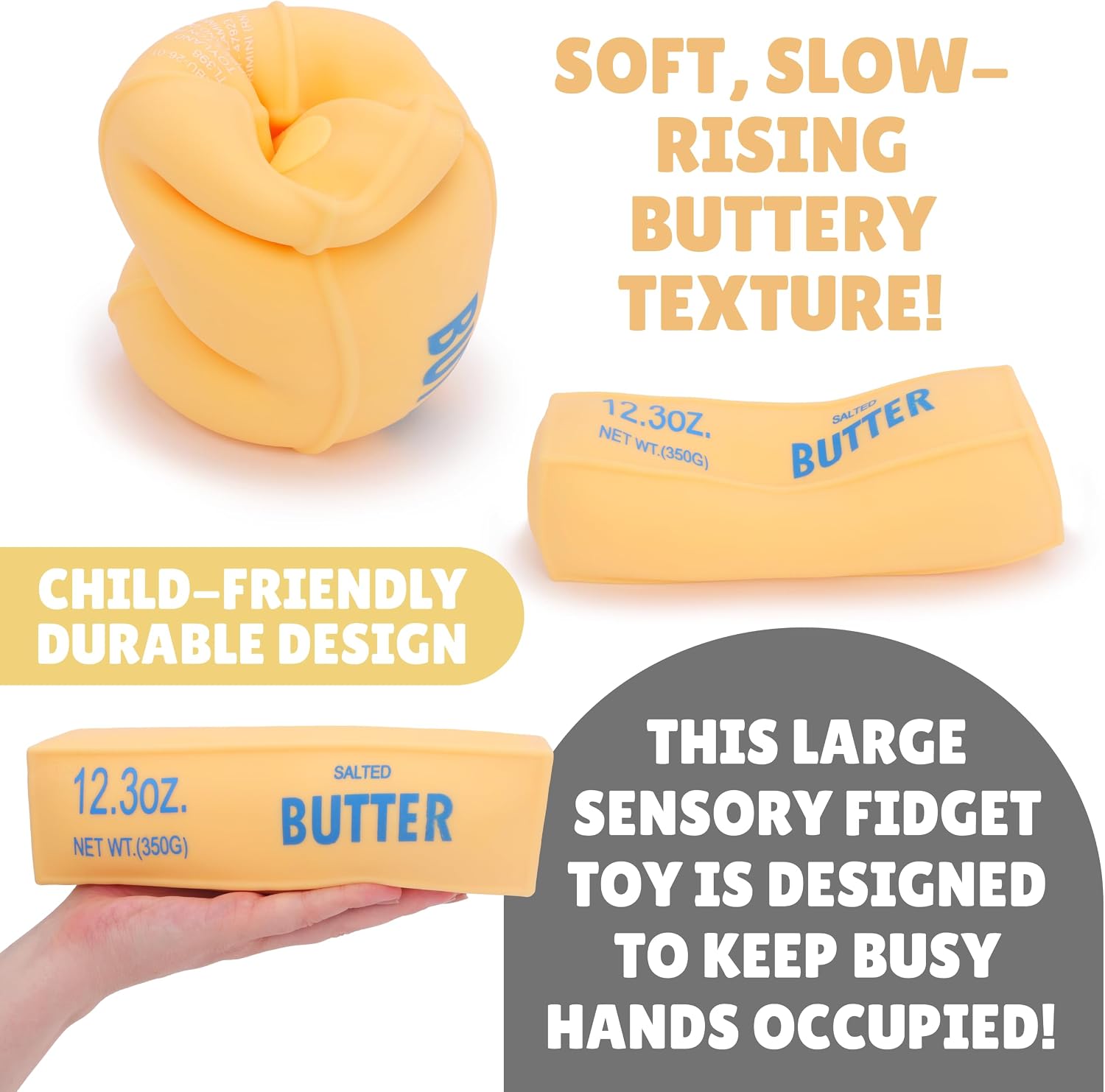 Toyland® 12.3oz (350g) Large Slow Rising Squishy Butter - Sensory Squeeze Toy - Image 7