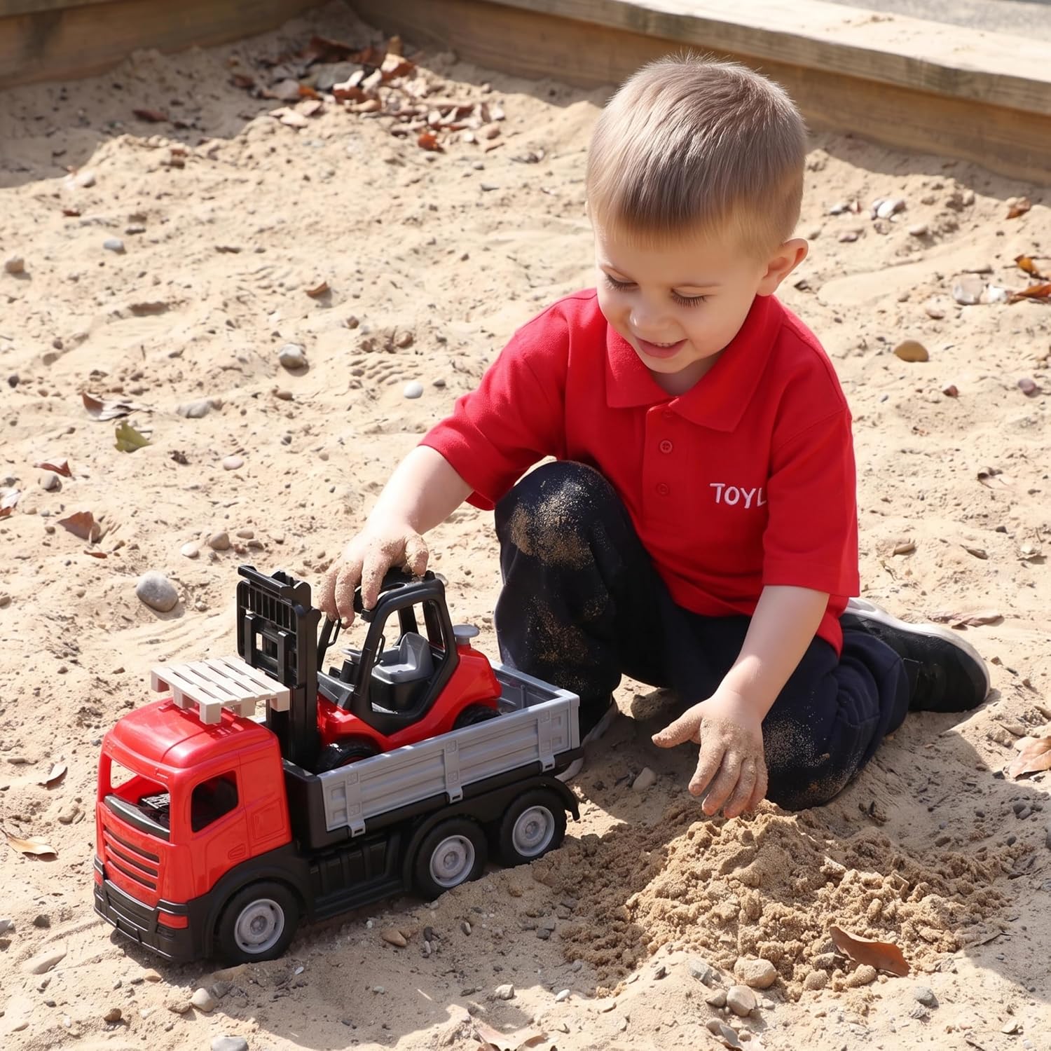 Toyland® 1:16 Scale Tipping Trailer With Mini Forklift Truck Playset - Image 5