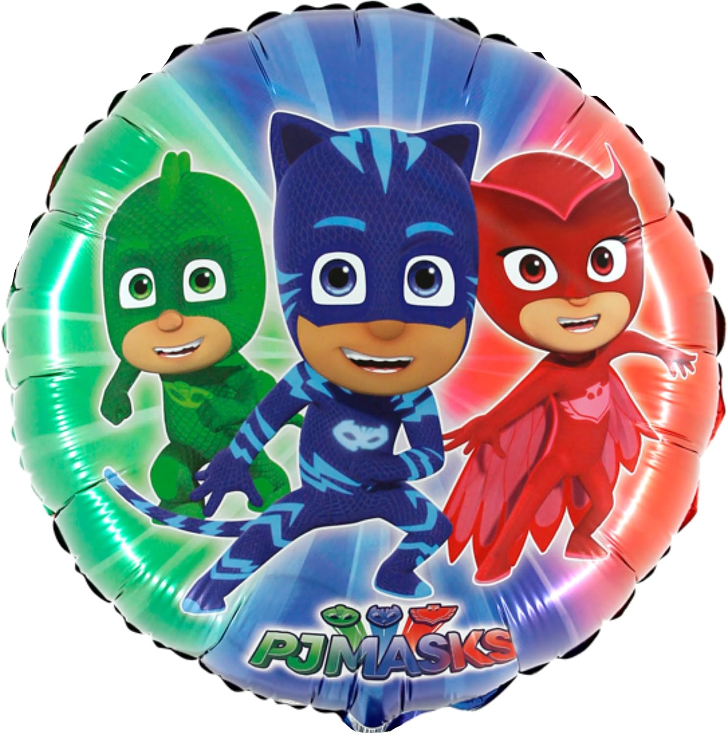 Toyland® Pack of 4-PJ Masks Balloons - Owlette, Catboy, Gekko & Round Foil Kids Character Party Decorations - Image 5