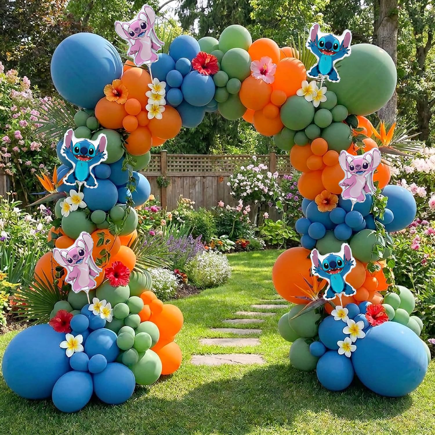 Pack Of 20 Stitch & Angel Mini Balloons - Re-Usable Sticks & Cups - Image 2