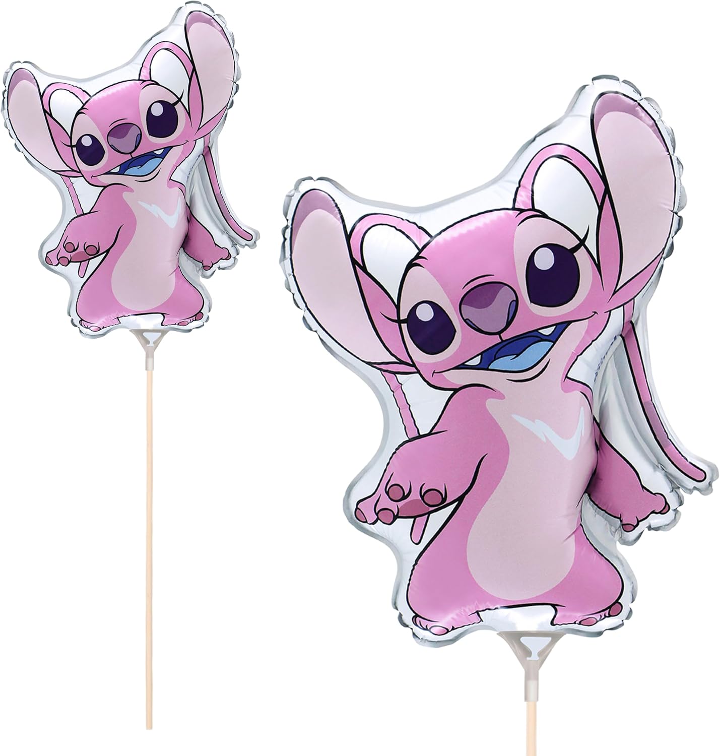Pack Of 20 Stitch & Angel Mini Balloons - Re-Usable Sticks & Cups - Image 7