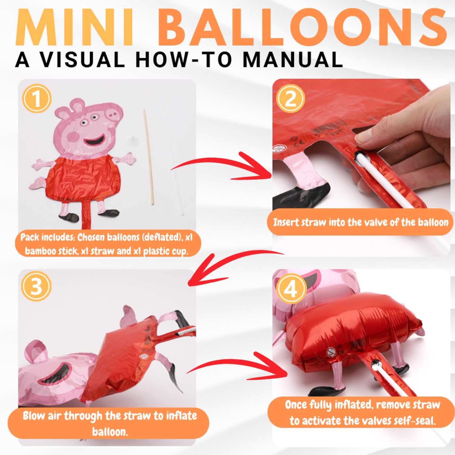 Pack Of 20 Stitch & Angel Mini Balloons - Re-Usable Sticks & Cups - Image 8
