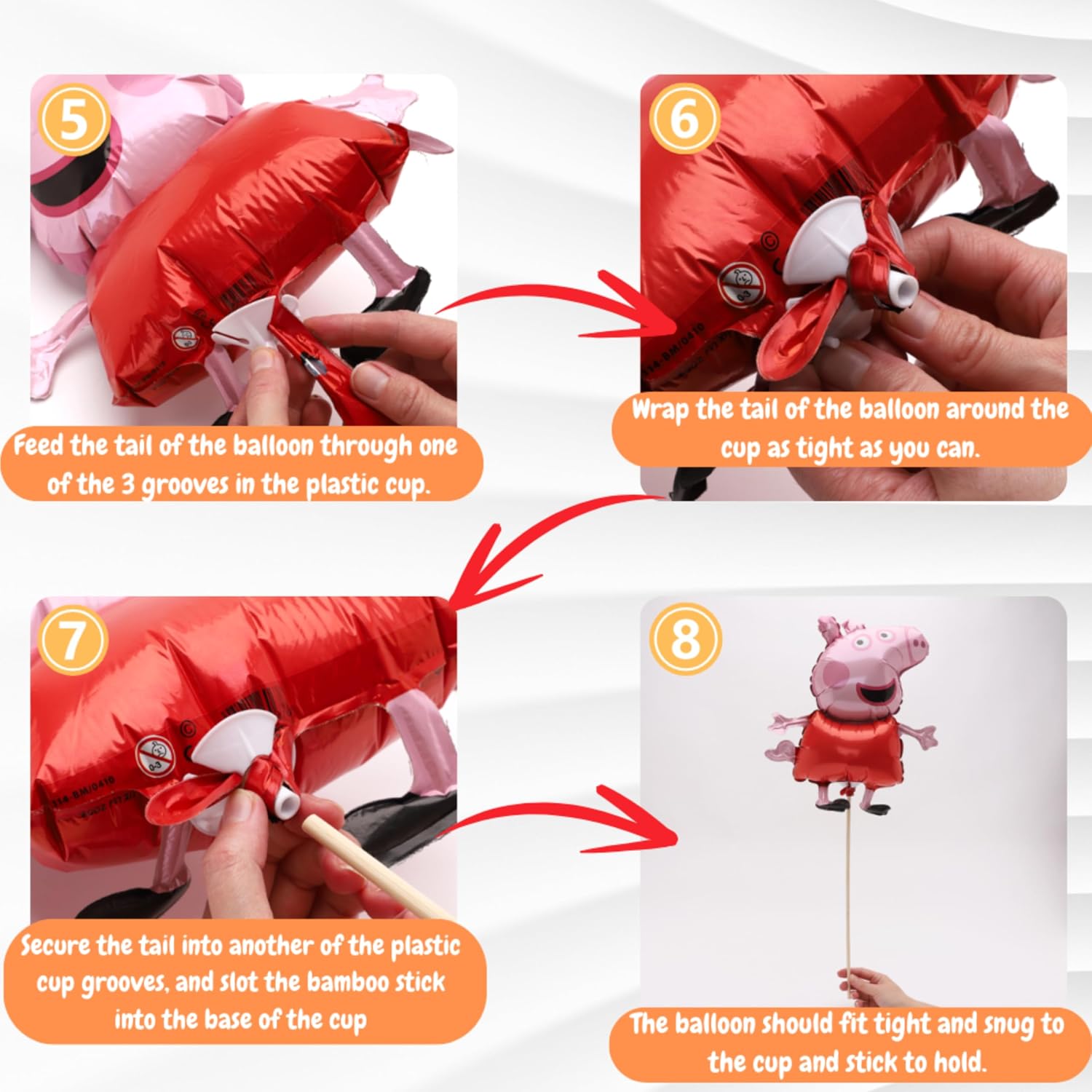 Pack Of 20 Stitch & Angel Mini Balloons - Re-Usable Sticks & Cups - Image 9